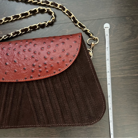 1OAK Handcrafted Brown Suede Purse NWOT - Picture 6 of 9